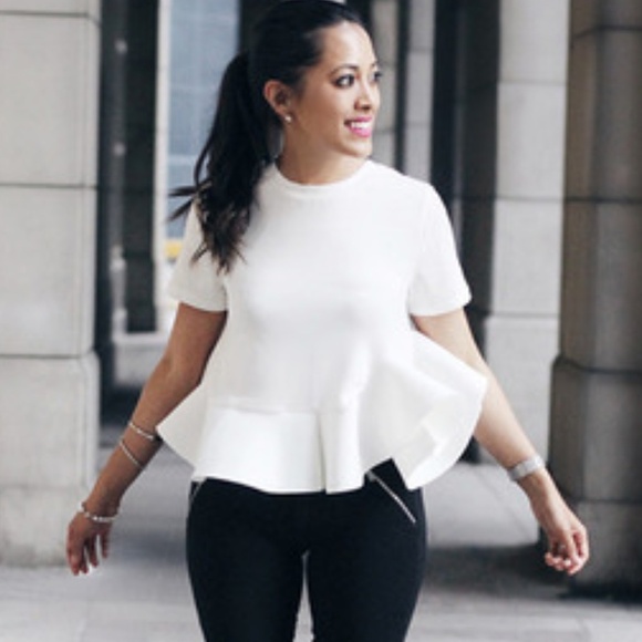 White scuba ruffle tee - Picture 1 of 4